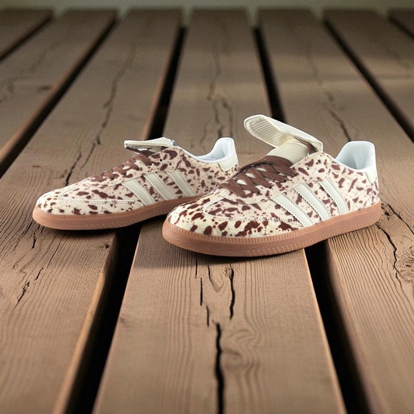 adidas Samba Cream and Brown Patterned Sneakers - Picture 1 of 9
